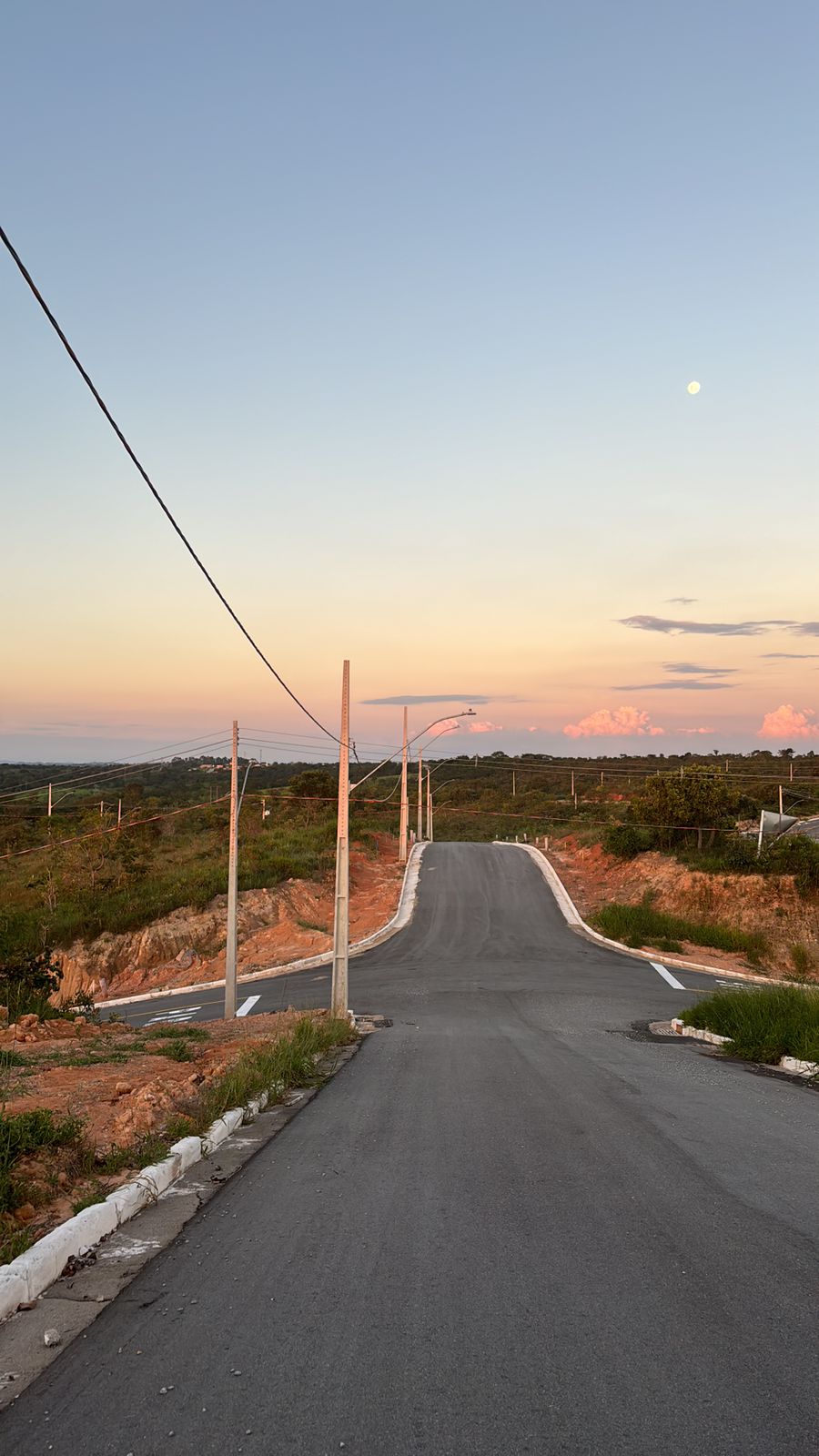 Vista do loteamento ao entardecer